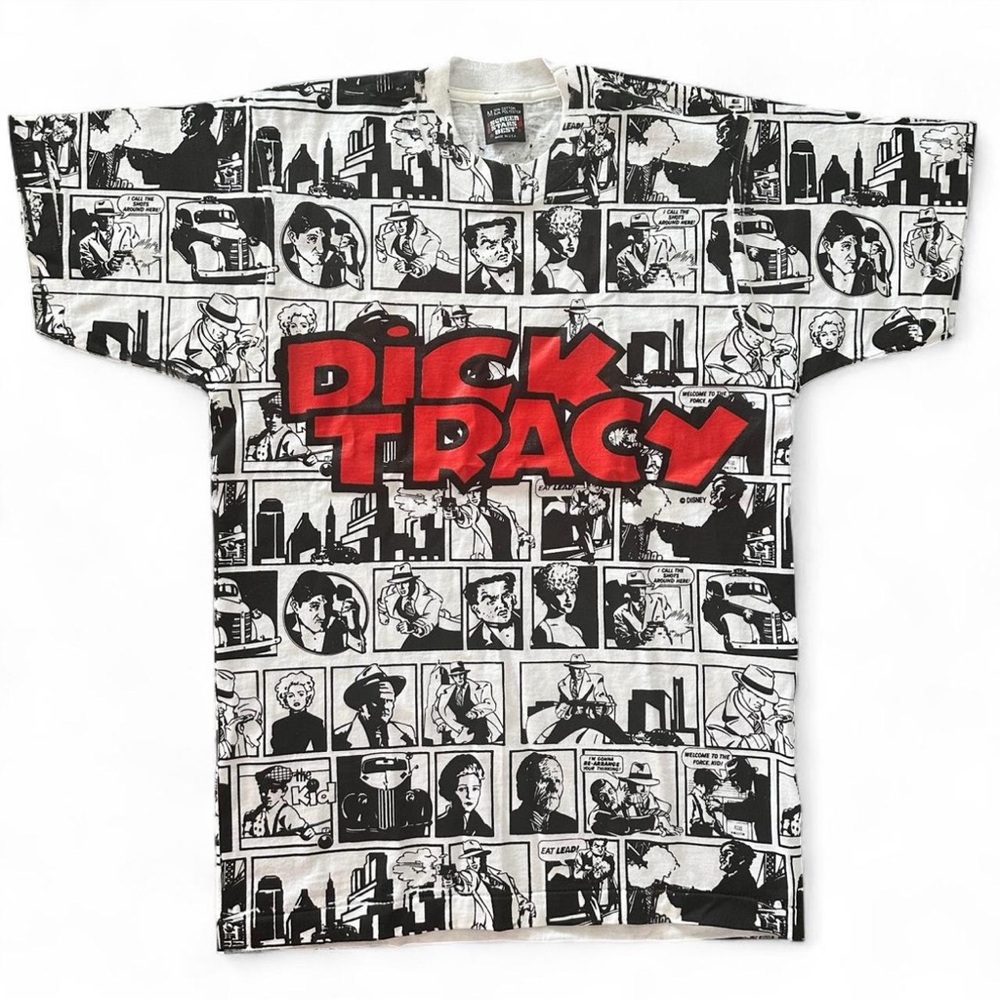 Vintage 1990s Disney Dick Tracy Comic Strip‎ T-Shirt Men’s Medium Single Stitch